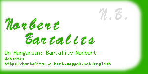 norbert bartalits business card